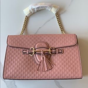 Authentic Gucci Emily Medium Shoulder Bag Pink